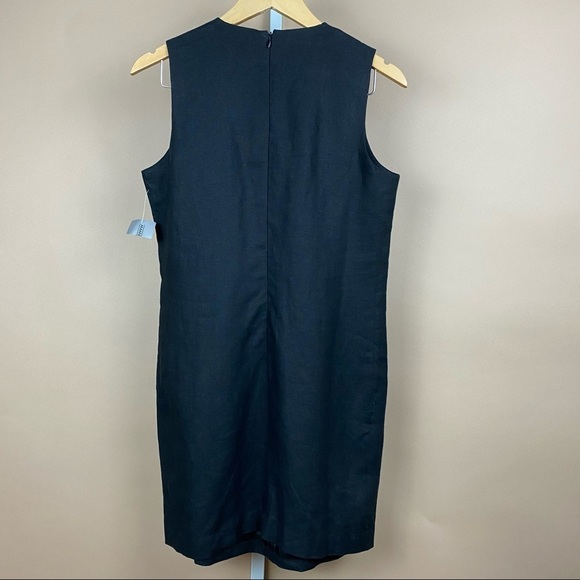 NEW Amanda Smith 100% Linen Black Shift Dress Size 8 Petite Career Modern - Picture 3 of 9